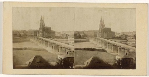 Augustus Bridge and the Catholic Court Church in Dresden