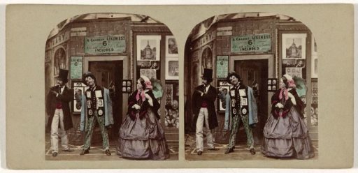 Man and woman at a portrait photographer's