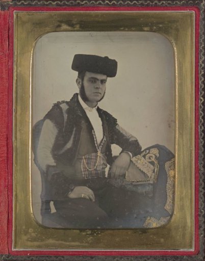 Portrait of an unknown man dressed as a bullfighter