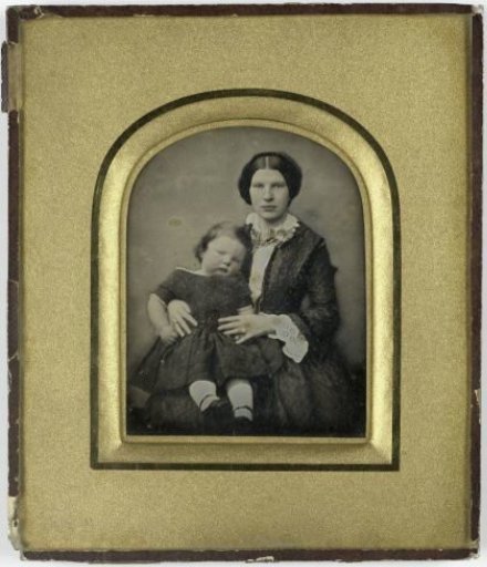 Portrait of an unknown woman with a child