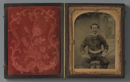 Portrait of an unknown sitting soldier