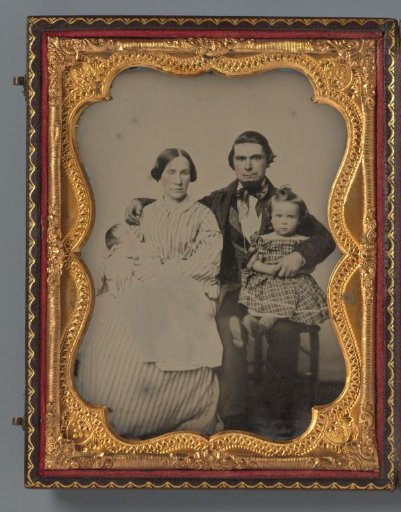 Portrait of an unknown man, woman and child
