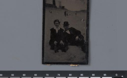 Portrait of an unknown couple on the beach