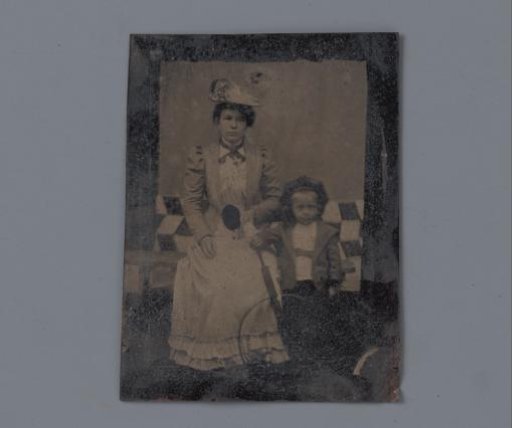 Portrait of an unknown woman and child