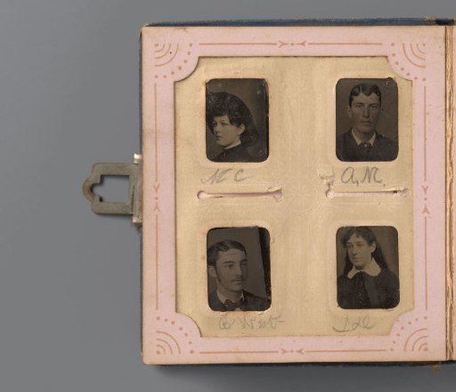 Four portraits of young men and young women