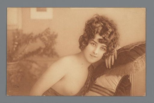 Portrait of an unknown woman with bare upper body