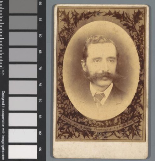 Christmas Card with a Portrait of an Unknown Man