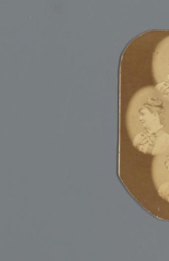 Collage of four portraits of an unknown young woman