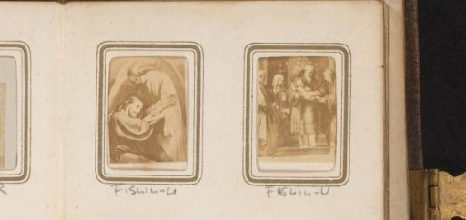 Photographic reproduction of a biblical scene with Christ as a baby among a group of people