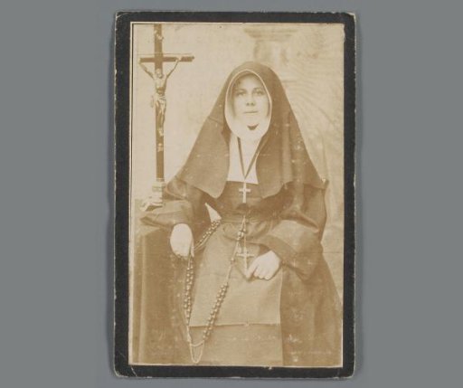 Portrait of Wilhelmina Henrica Maria Bogaerts, known as Sister Maria Joseph, on a prayer card