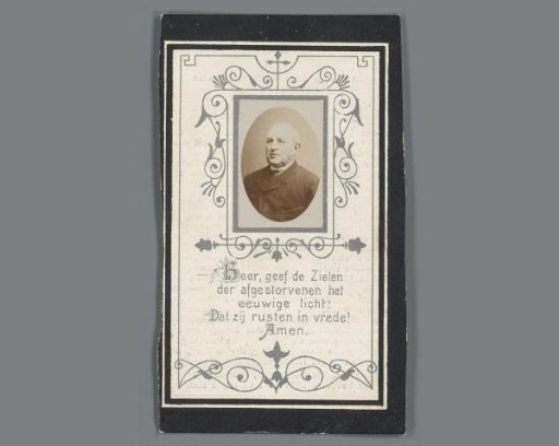 Portrait of Jacobus Joannes Driesen on a prayer card