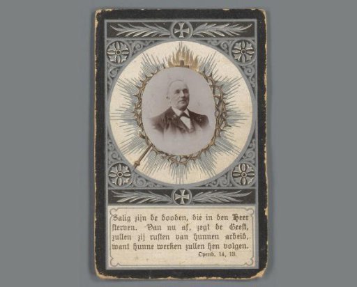 Portrait of Henricus Theodorus van Zanten on a prayer card