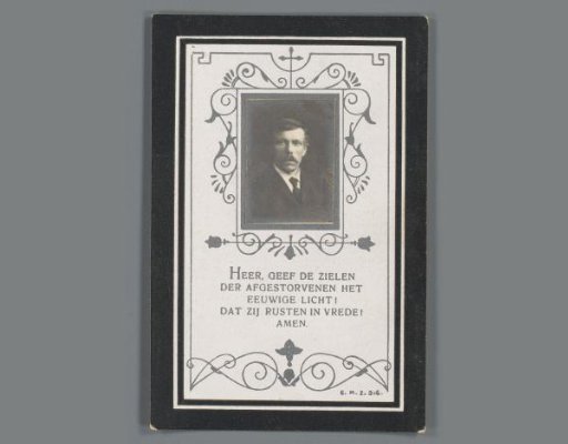 Portrait of Adrianus Blokdijk on a prayer card