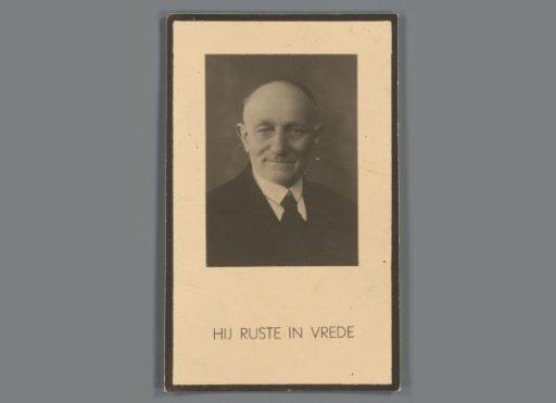 Portrait of Antonius Hendricus van Santen on a prayer card