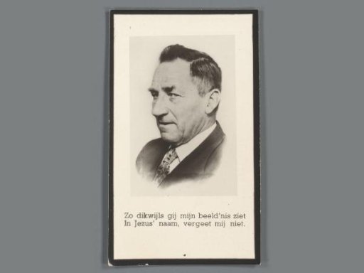 Portrait of Leonardus Henricus van Santen on a prayer card