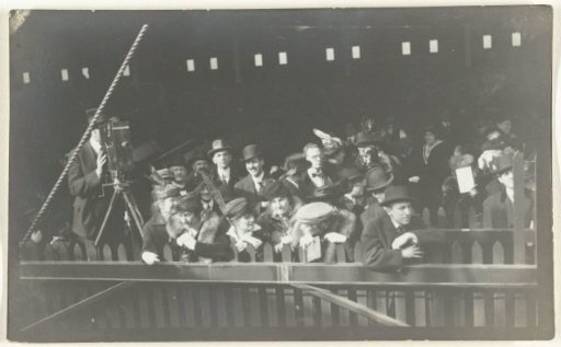 Crowd and Cameraman Waving Off a Ship Departing for New York during the First World War