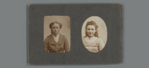 Two Portraits of Two Unknown Girls; Mounted in a Card Holder