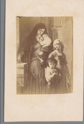 Photographic reproduction of a painting after the poem The Widow's Mite by J.J.L. ten Kate