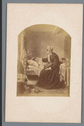 Photographic reproduction of a painting after the poem In the Nursery by J.J.L. ten Kate