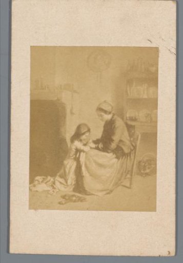 Photographic reproduction of a painting after the poem Evening Prayer by J.J.L. ten Kate