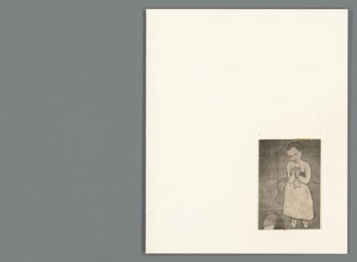 Birth Card for Tanya Marianne Beek with a Photographic Reproduction of a Painting of a Child