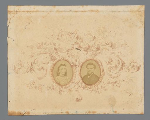 Miniature portraits of an unknown couple in Winsum as a reminder of their wedding celebration