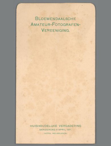 Programme for the Household Meeting of the Bloemendaal Amateur Photographers Association