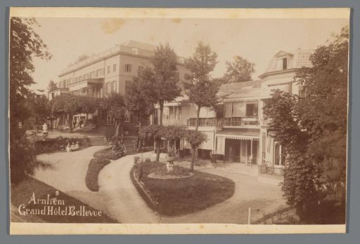 Grand Hotel Bellevue in Arnhem, with menu card on the reverse