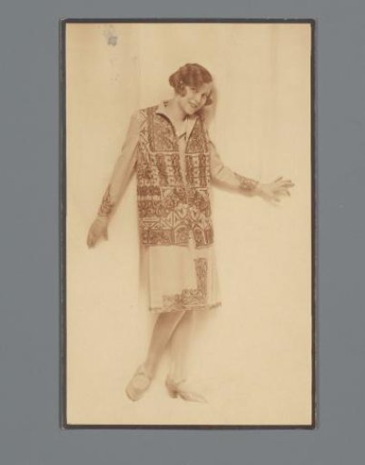 Model in embroidered jacket from the Wiener Werkstätte