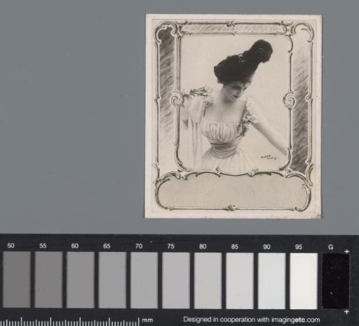 Portrait of an unknown woman with ostrich feather hat