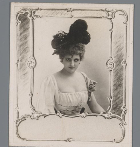 Portrait of an unknown woman with ostrich feather hat