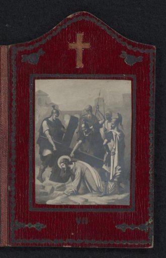 Photographic Reproduction of a Painting with the Seventh Station of the Cross