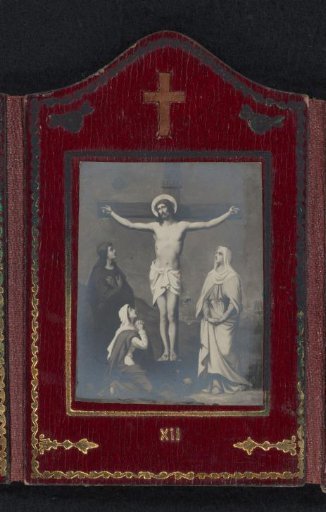 Photographic reproduction of a painting with the twelfth Station of the Cross