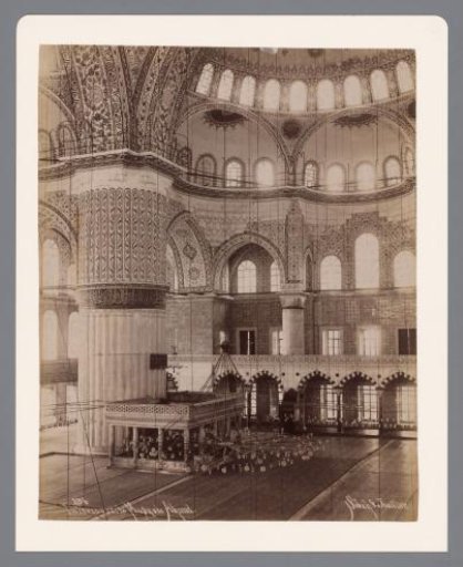 Interior of the Sultan Ahmed Mosque in Istanbul