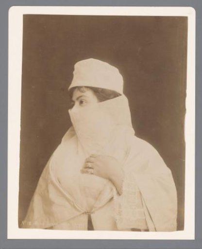 Portrait of an unknown veiled Turkish woman
