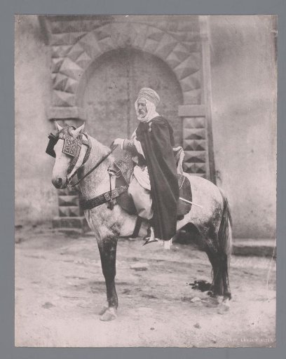 Officer on horseback, presumably in Algiers, Algeria