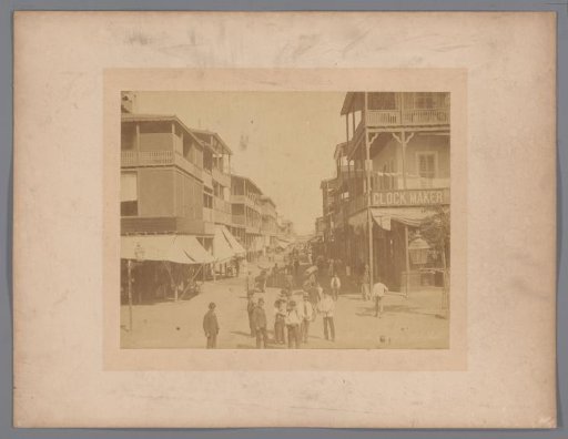 Street of shops in Port Said, Egypt