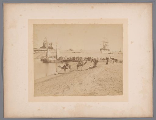 Ferry crossing for caravans across the Suez Canal at Al-Qantarah
