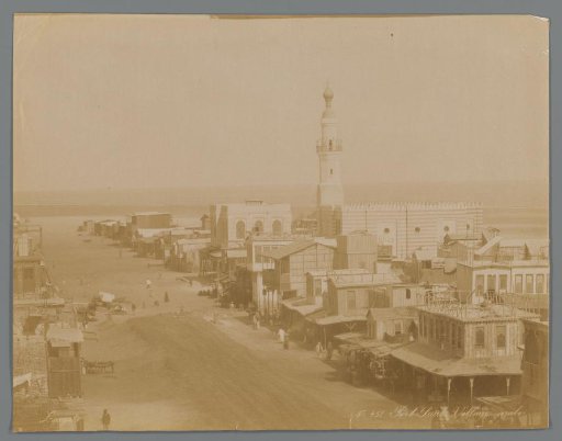 View of Port Said, with the Mediterranean Sea in the distance