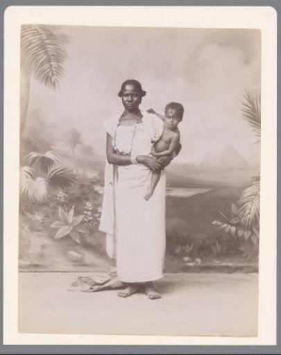 Portrait of an unknown African woman with child.