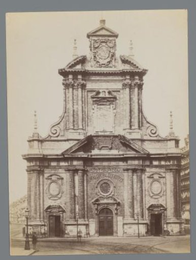 Facade of the Augustinian Church in Brussels, Belgium