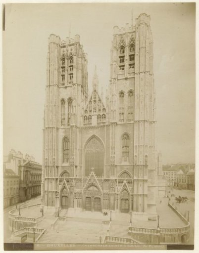Exterior of the Cathedral of Saint Michael and Saint Gudula in Brussels
