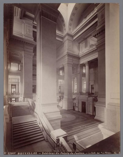 Interior of the Salle des Pas-Perdus in the Palace of Justice in Brussels, Belgium