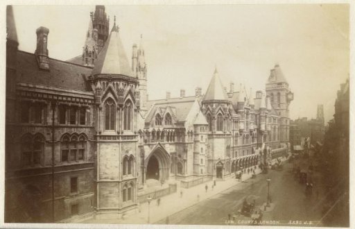 View of the Royal Courts of Justice on the Strand in London