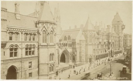 View of the Royal Courts of Justice on the Strand in London