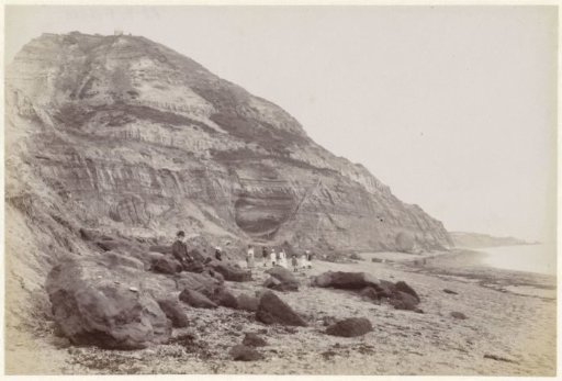 People on the coast at Blackgang Chine on the Isle of Wight
