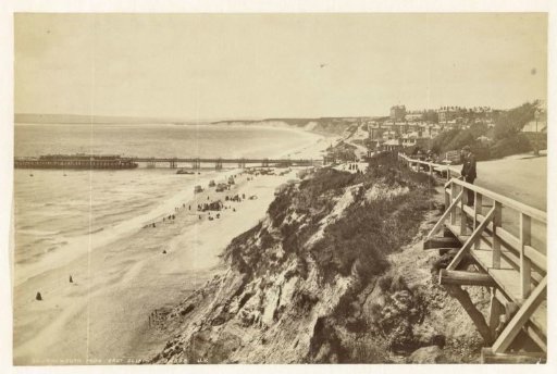 Beach and pier at Bournemouth, England