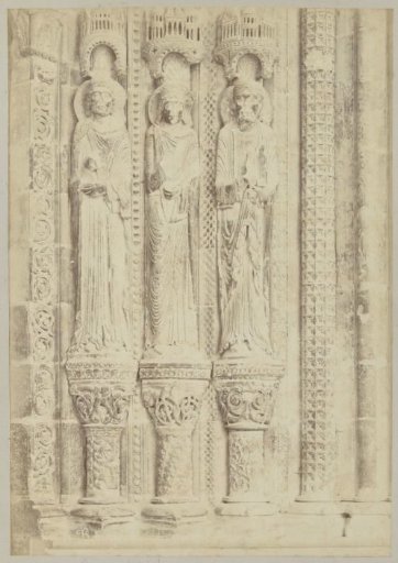 Three sculptures of saints in the Cathedral of Bourges