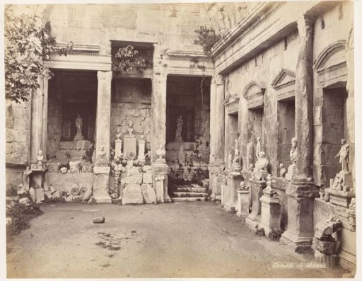 View of the courtyard of the Temple of Diana in Nîmes