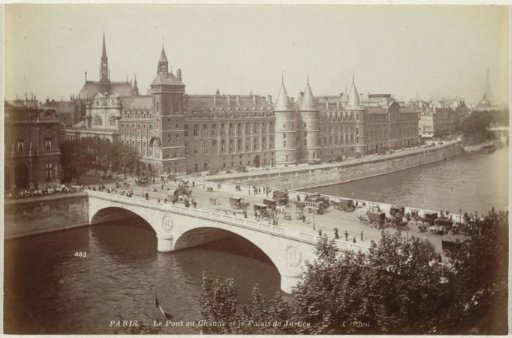 View of the Seine, the Pont au Change and the Palace of Justice, Paris
